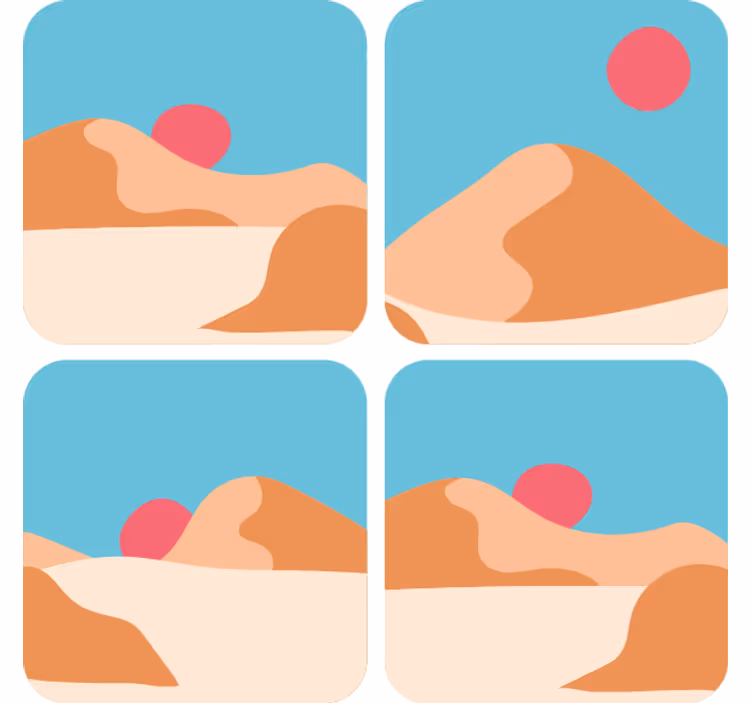 Modern coasters stylized desert landscape coasters - TenStickers