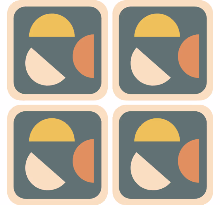 Semi-circles and rectangles geometric coaster - TenStickers