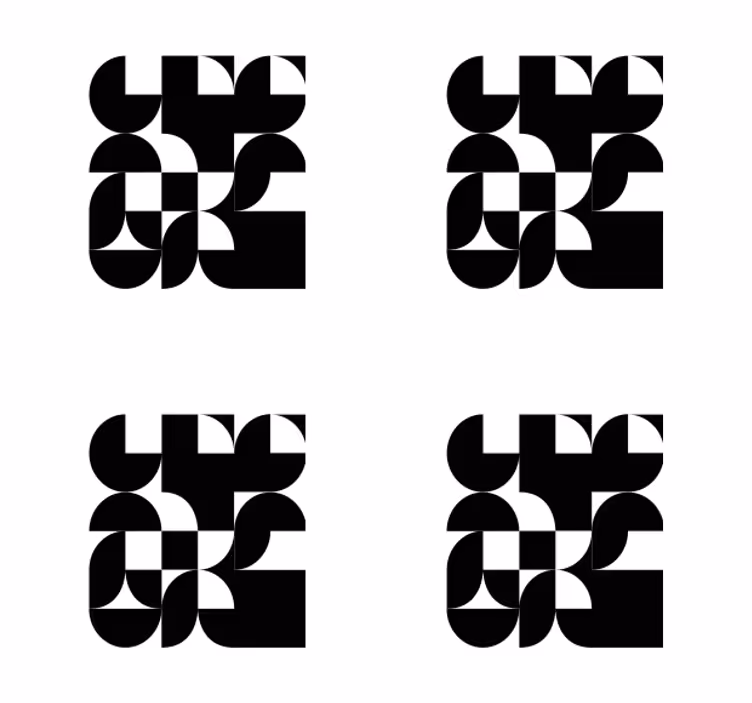 Modern coasters with geometric monochrome designs - TenStickers