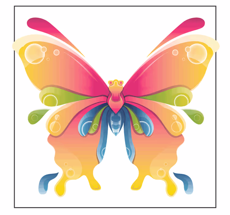 Geek coasters colorful butterfly art design - TenStickers
