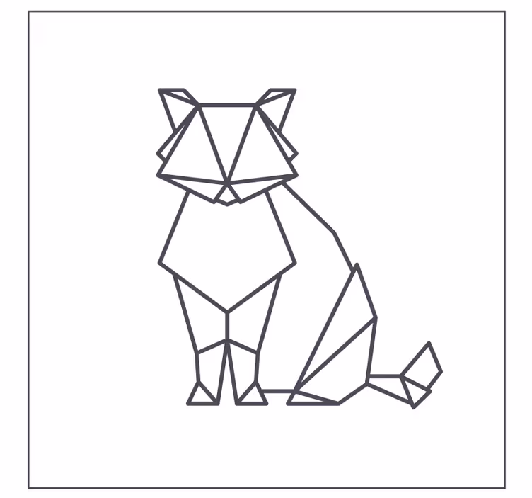 Geek coasters geometric cat sculpture - TenStickers