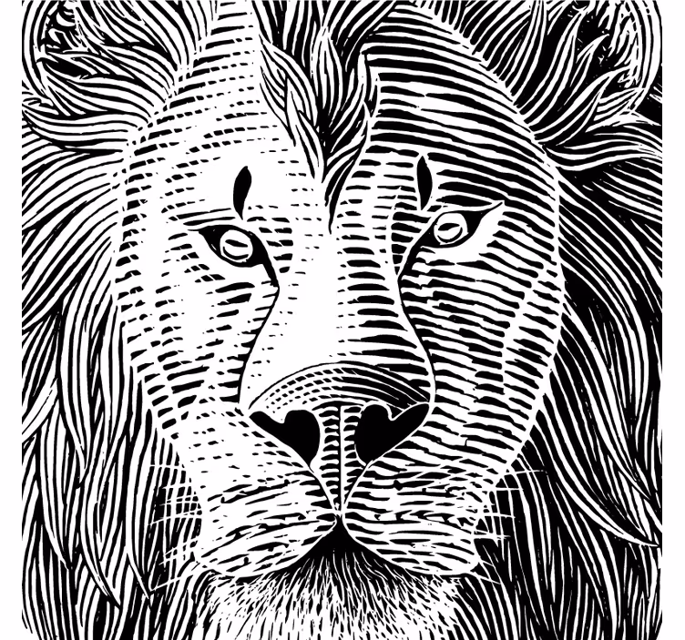Geek coasters detailed lion illustration - TenStickers