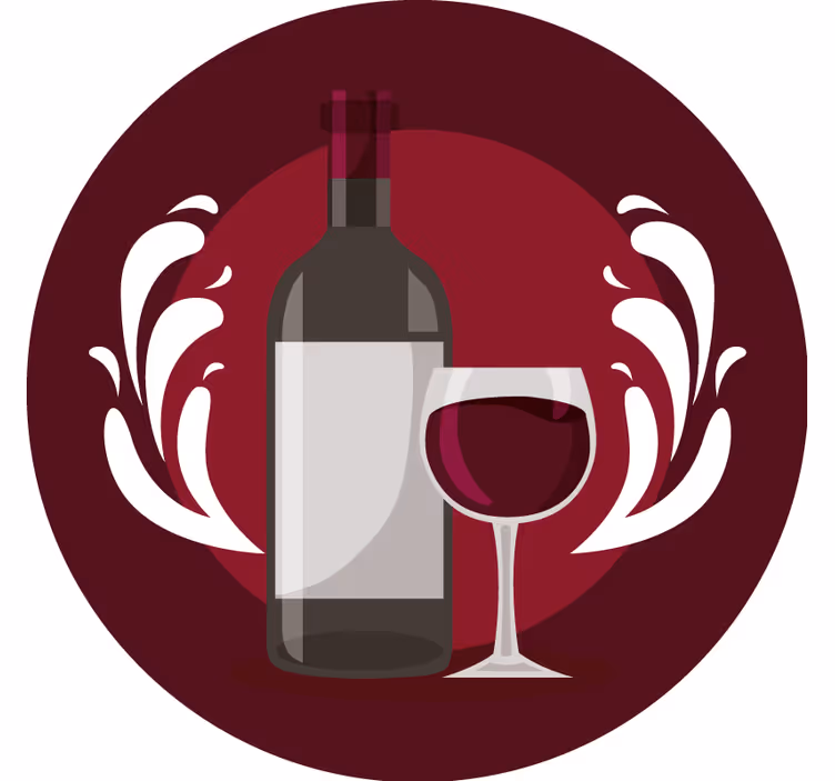 Beer mats wine bottle and glass design - TenStickers
