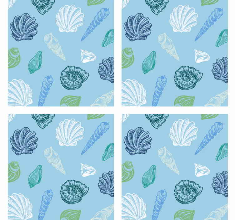 Coasters with seashell patterns design - TenStickers