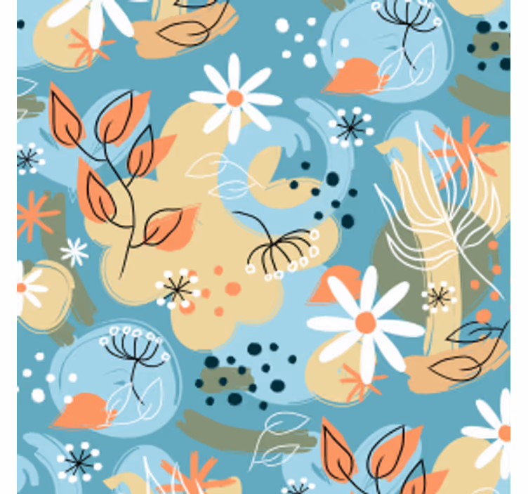 Modern coasters with floral motif design - TenStickers