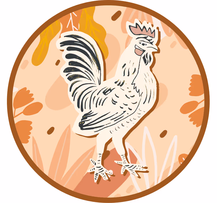 Geek coasters stylized rooster design - TenStickers