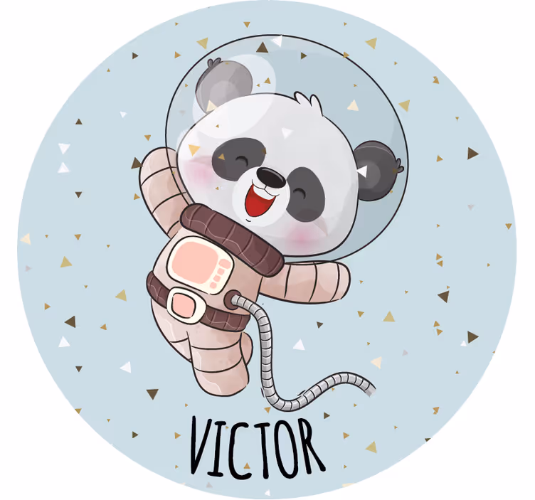 Cute panda for boy with name coasters - TenStickers