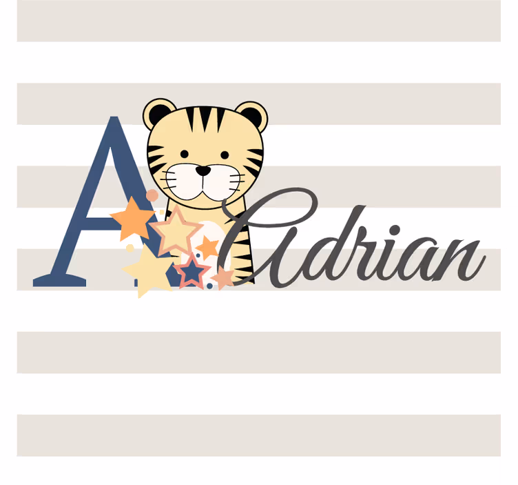 Personalised coasters with playful tiger design - TenStickers