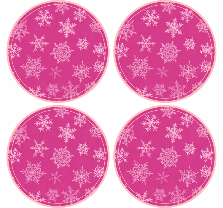 Christmas coasters snowflake patterned circular coasters - TenStickers