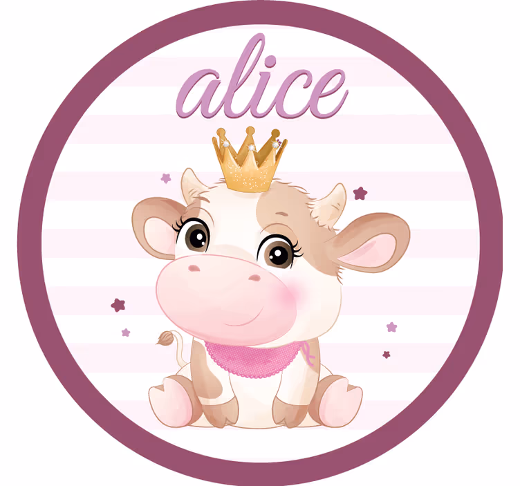 Personalisable coasters featuring cute cow design - TenStickers