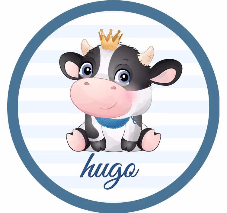 Personalisable coasters with adorable cow design - TenStickers