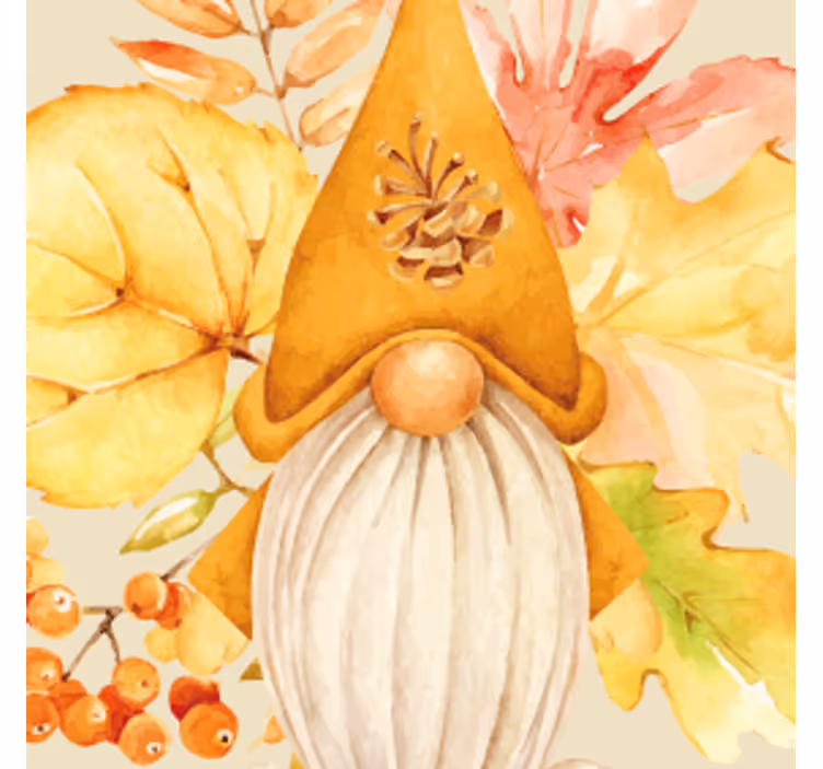 Halloween coaster featuring autumn gnome design - TenStickers