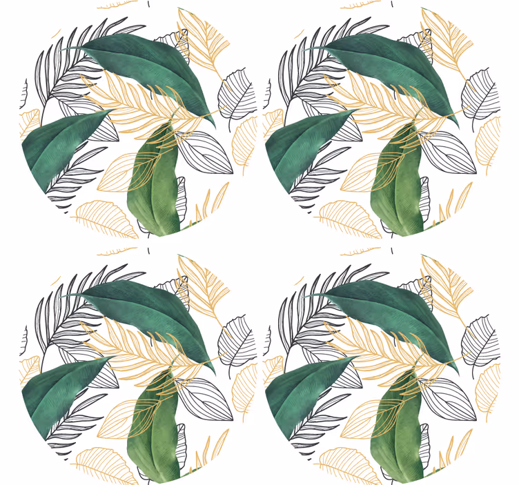 Modern coasters lush greenery design - TenStickers