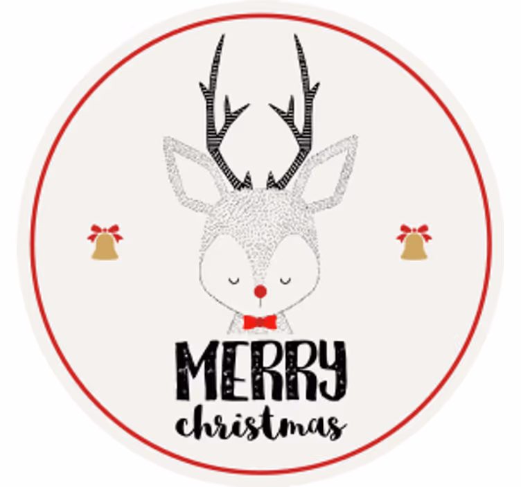Christmas coasters reindeer with bells - TenStickers