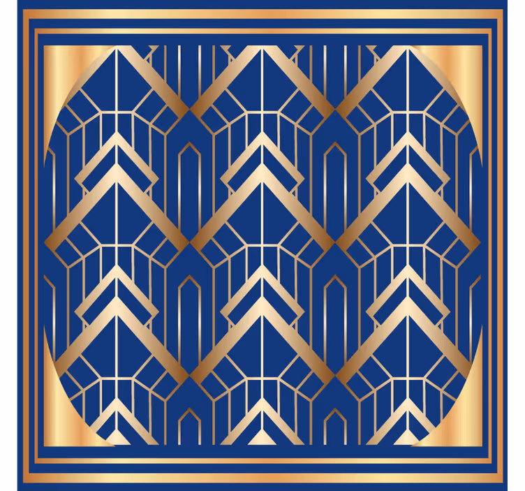 Modern coasters with geometric blue and gold design - TenStickers