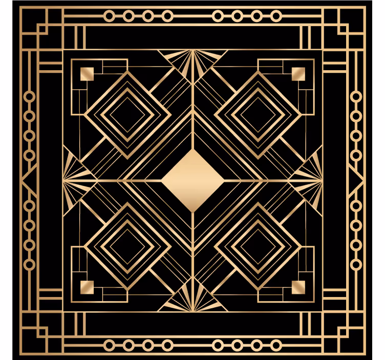 Geometric pattern coasters with gold accents - TenStickers