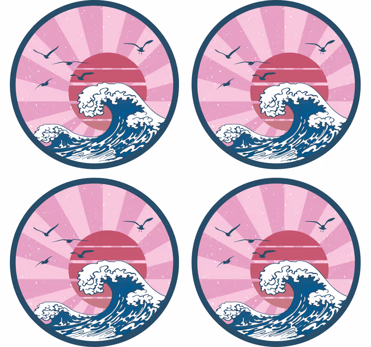 The great pink retro wave vintage coaster - TenStickers