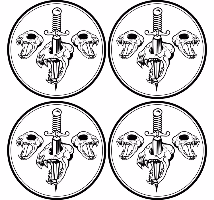 Geek coasters skull and sword design - TenStickers