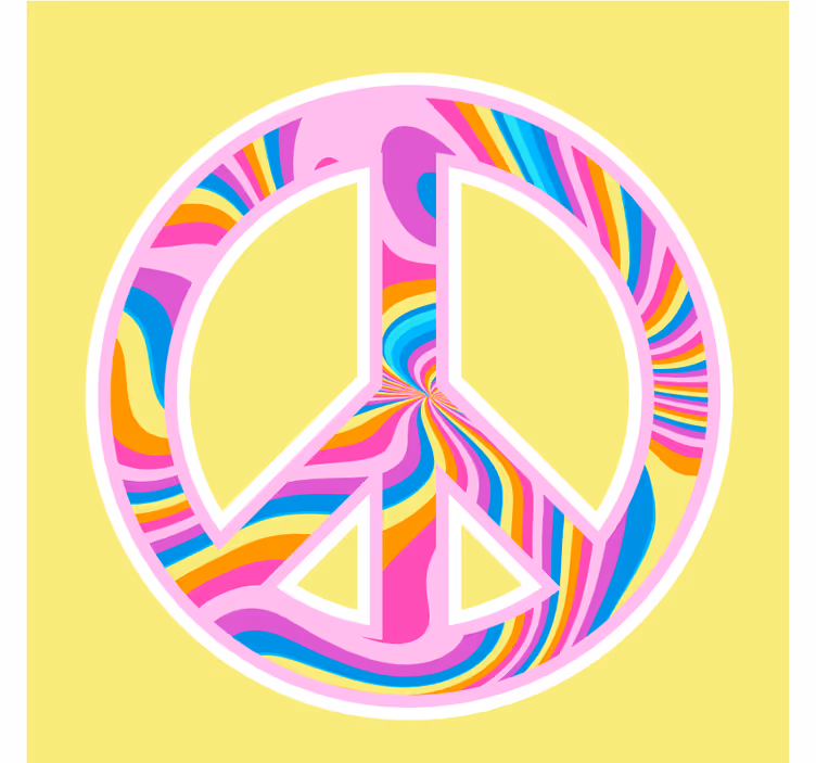Psychedelic peace symbol vintage coaster - TenStickers