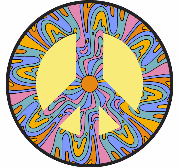 Geek coasters with colorful peace symbol - TenStickers