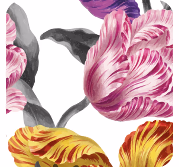 Modern coasters with vibrant plant designs - TenStickers