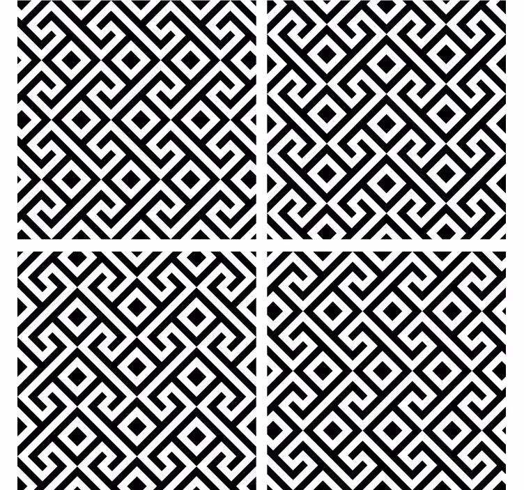 Coasters in geometric black and white design - TenStickers