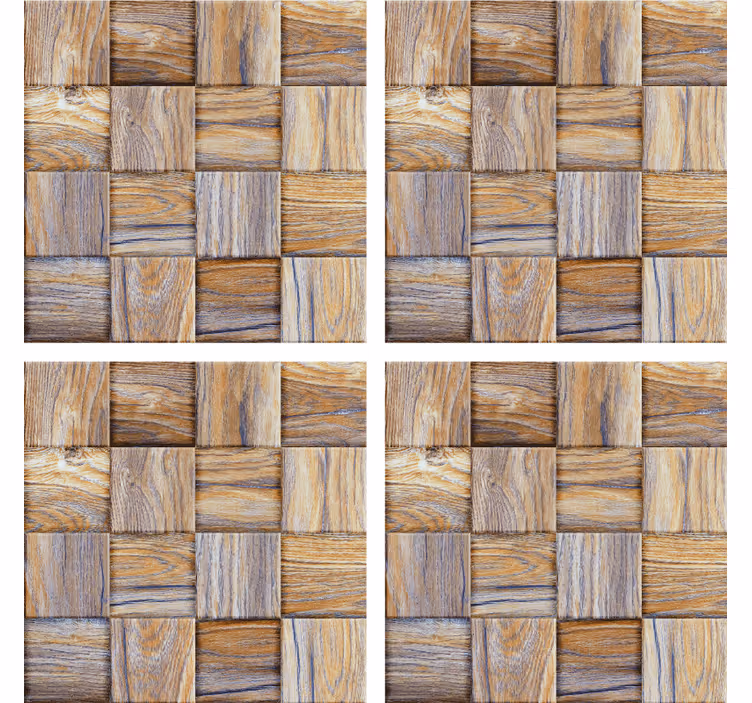 80's wood imitation mosaic texture coaster - TenStickers