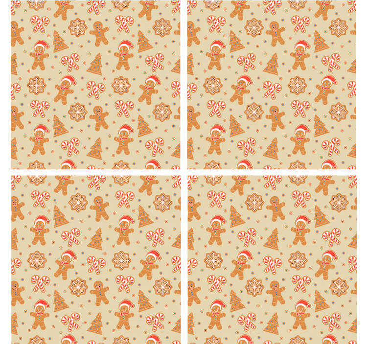 Christmas coasters festive gingerbread design - TenStickers