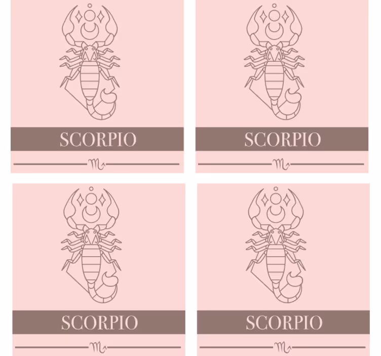 Personalised coasters with scorpio astrological symbol - TenStickers
