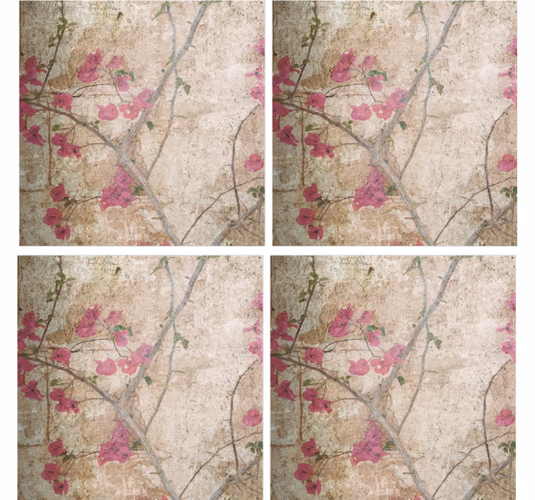 Coasters with textured floral design - TenStickers