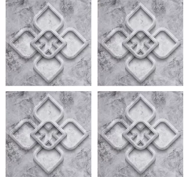 Coasters with elaborate grey motif - TenStickers