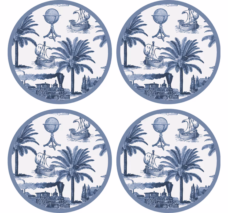 Vintage coasters for classic travel adventure theme - TenStickers