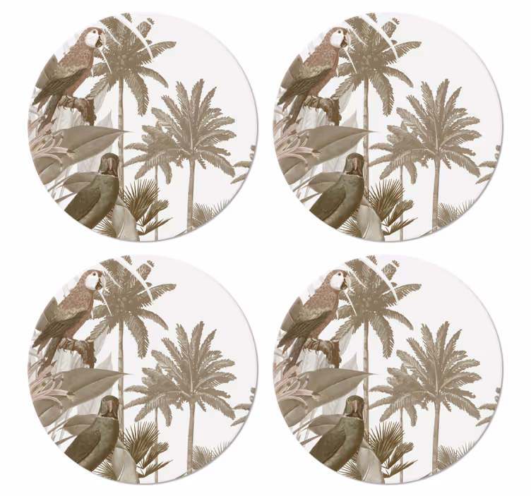 Tropical palms and fauna vintage coasters - TenStickers