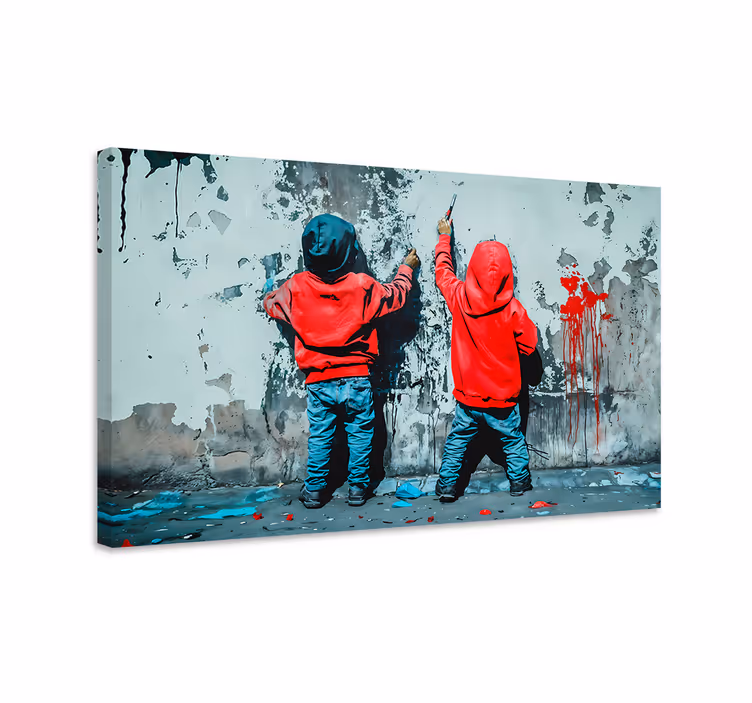 Canvas art of painting boys - TenStickers