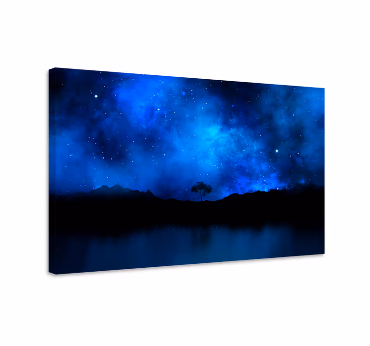 Blue canvas print stellar nebula scene - TenStickers