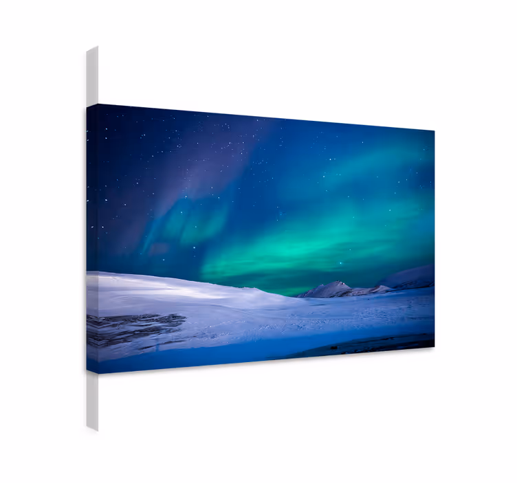 Blue canvas print aurora borealis - TenStickers