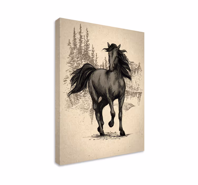 Horse wall art of a drawn horse - TenStickers