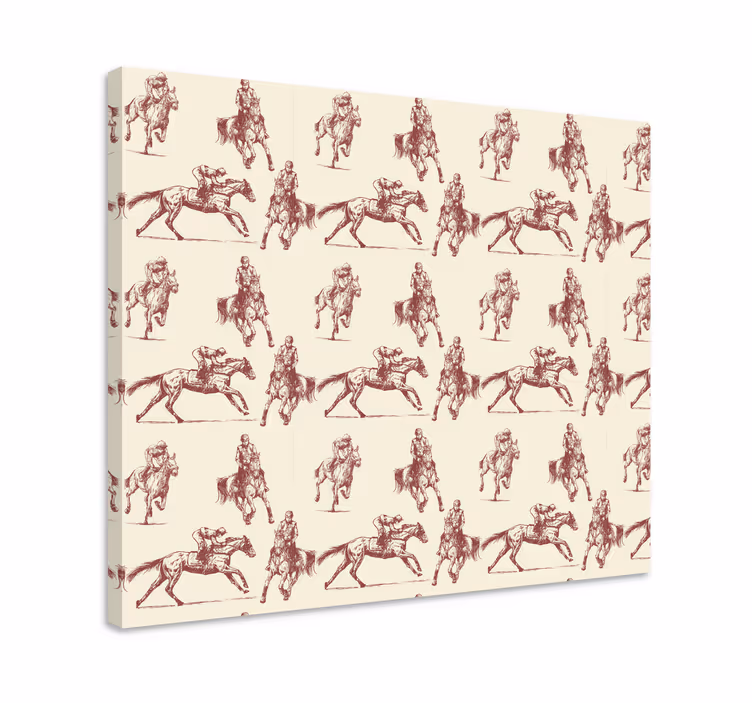 Horse wall art in beige and brown pattern - TenStickers