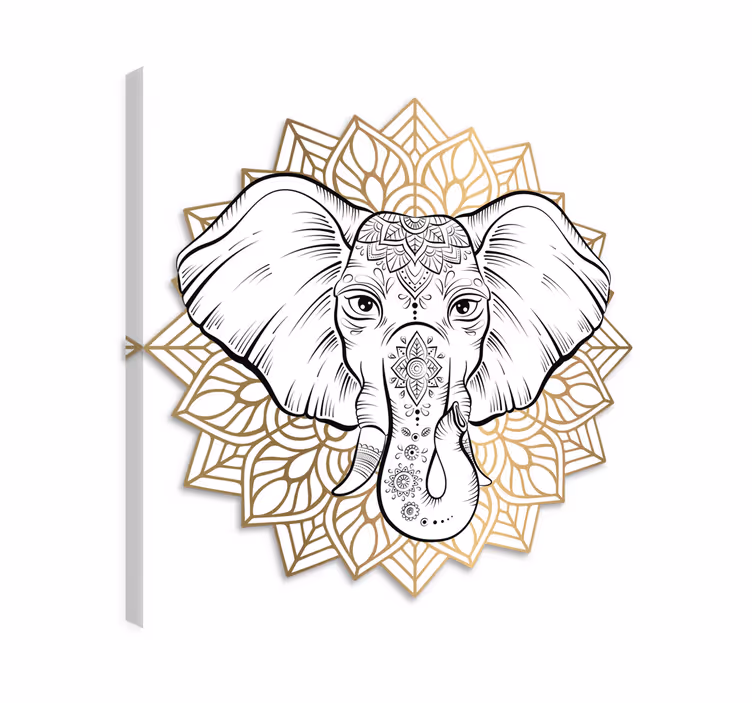 Elephant wallart mandala elephant animals art - TenStickers