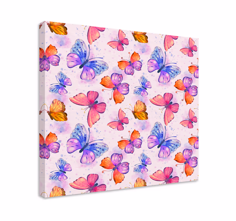 Butterfly canvas in vibrant watercolor design - TenStickers