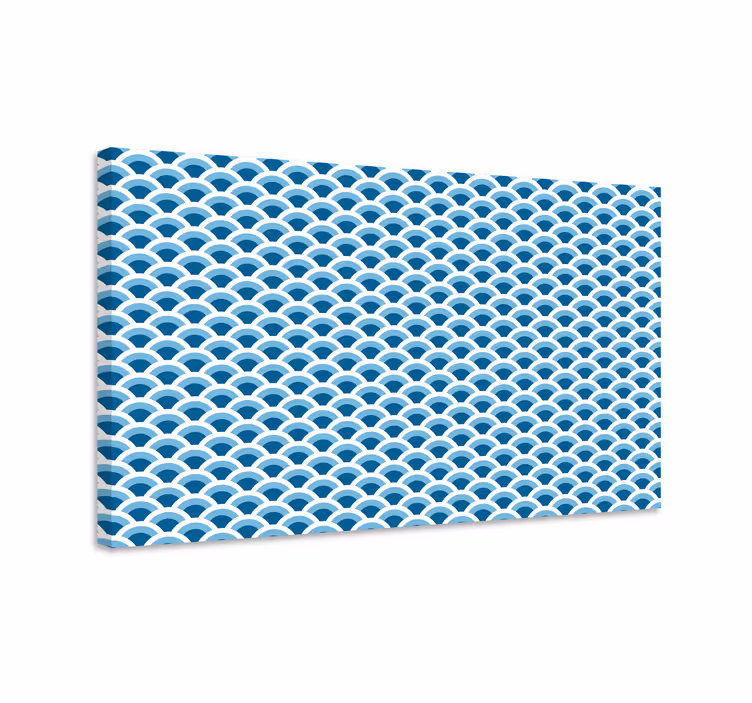 Fish canvas in blue tones fish scales - TenStickers