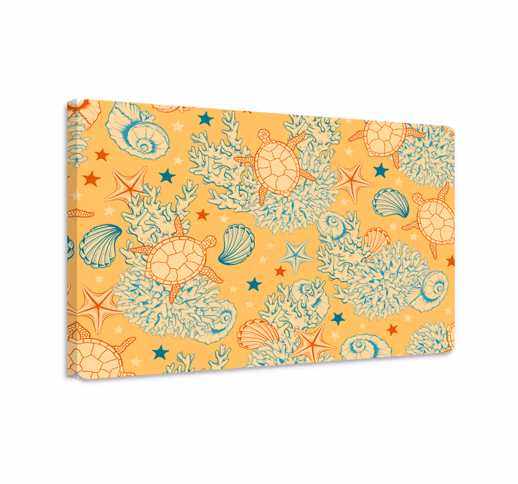 Fish canvas ocean life soft colors laptop - TenStickers