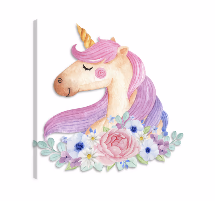 Unicorn pictures framed in watercolour style - TenStickers
