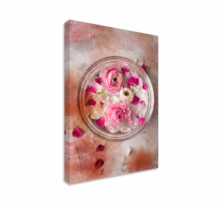 Bowl Blooms Painting Flowers  canvas - TenStickers