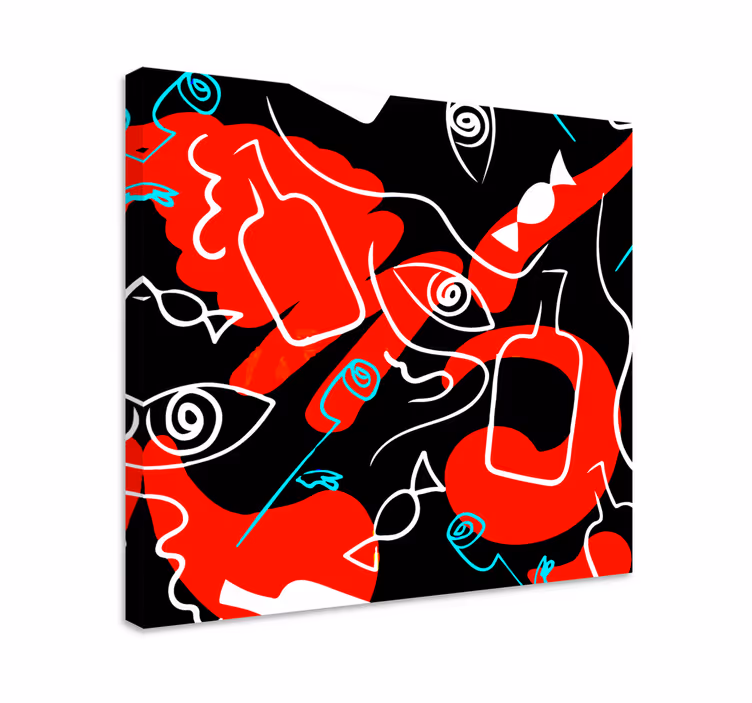 Fruit canvas wall art abstract fruit shapes - TenStickers