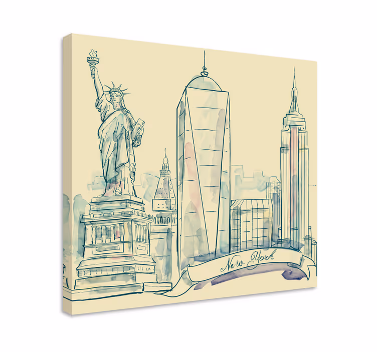Ciudades New York estatua de la Libertad city - TenStickers