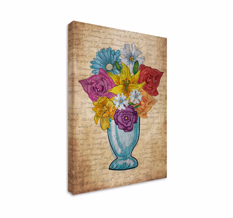 Flowers canvas bouquet of blossoms - TenStickers