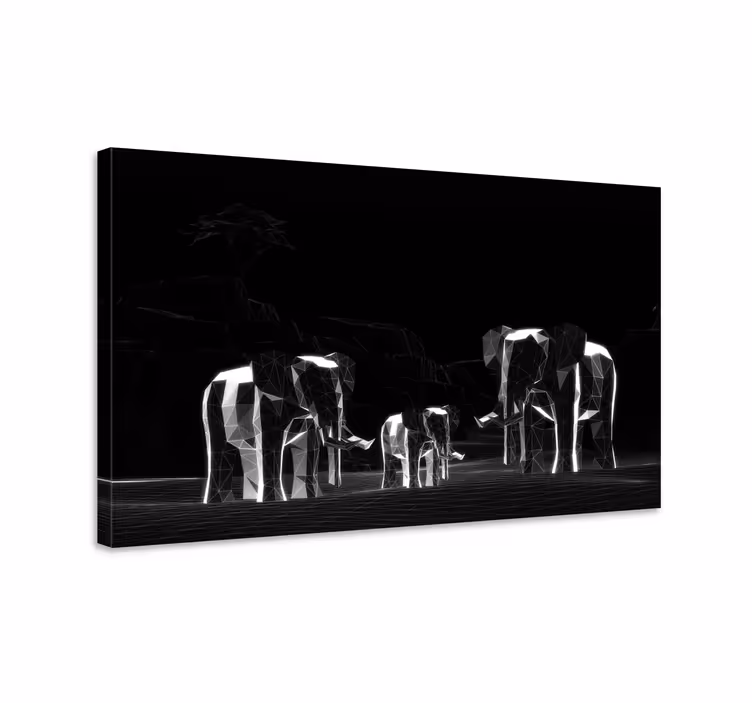 Elephant wallart geometric elephant family art - TenStickers