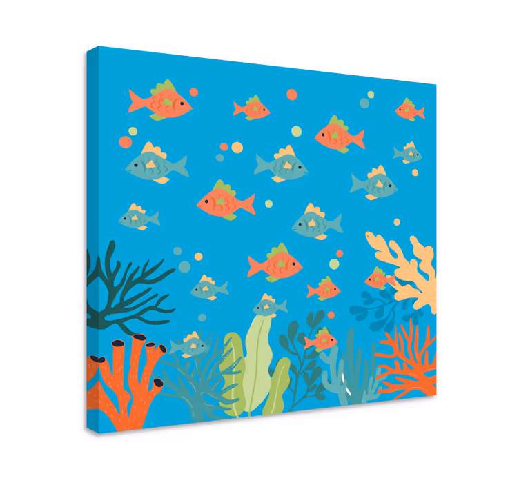 Nautical canvas art colorful underwater journey - TenStickers