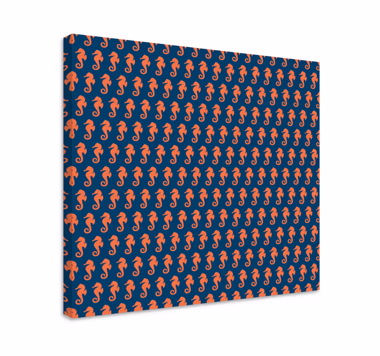 Modern canvas art seahorse repeating design - TenStickers